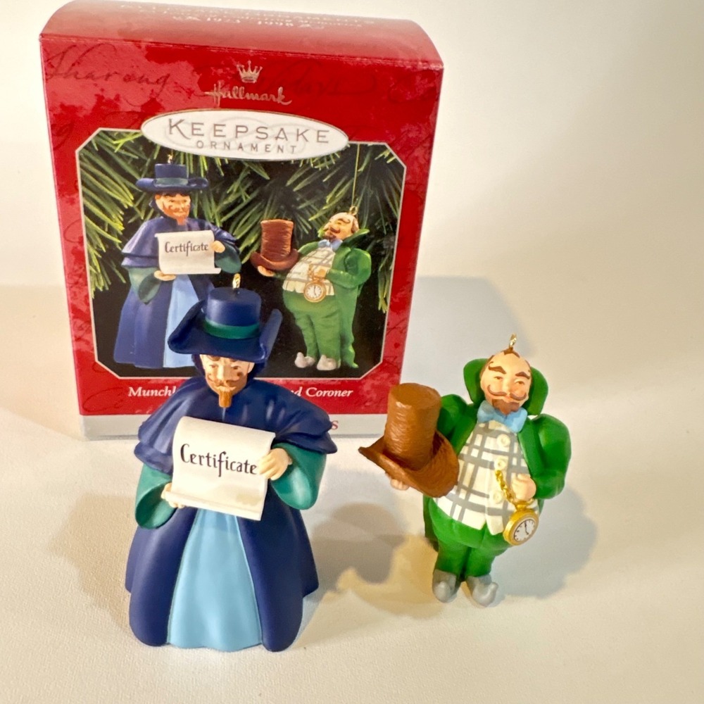 Hallmark Keepsake Ornament 1998 Wizard of Oz Munchkin Mayor and Coroner Set